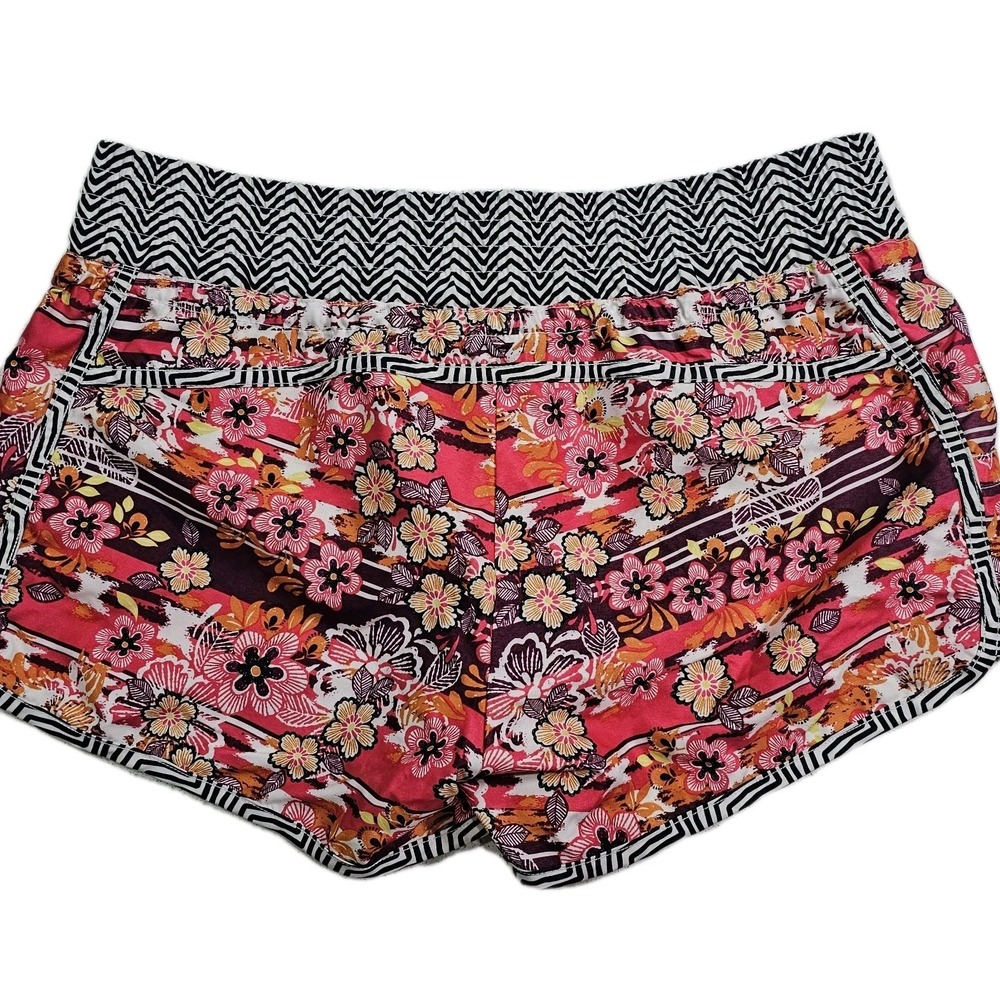 Athleta Lanai Running Boardshorts Womens 8 Pink Floral Mid Rise Athletic 570268